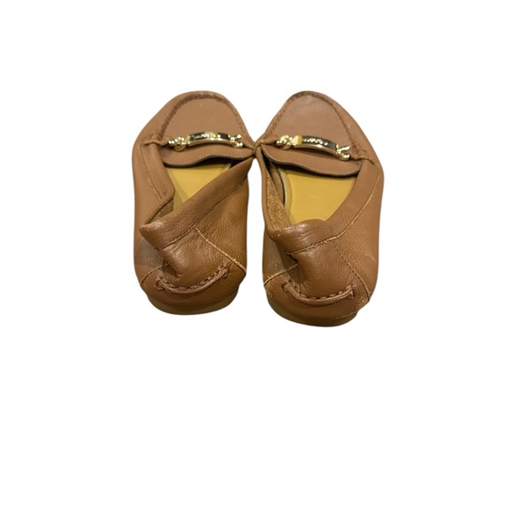 Coach Tan Leather Loafers with Gold Detail - Picture 3 of 6